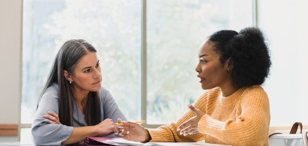 Two women in therapy session at a drug and alcohol rehab Perth
