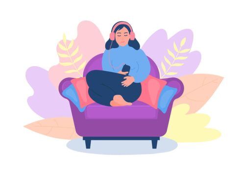 Listen to music illustration