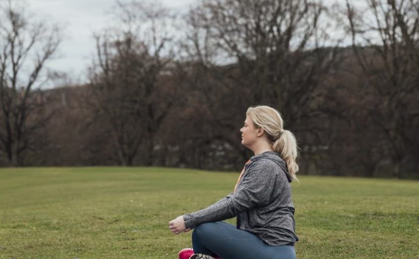 Lady meditating